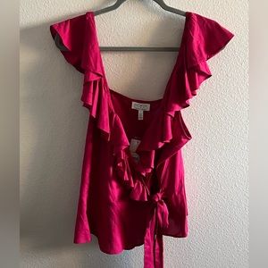 NWT Sofia Fuchsia Cross Body Top Sz L